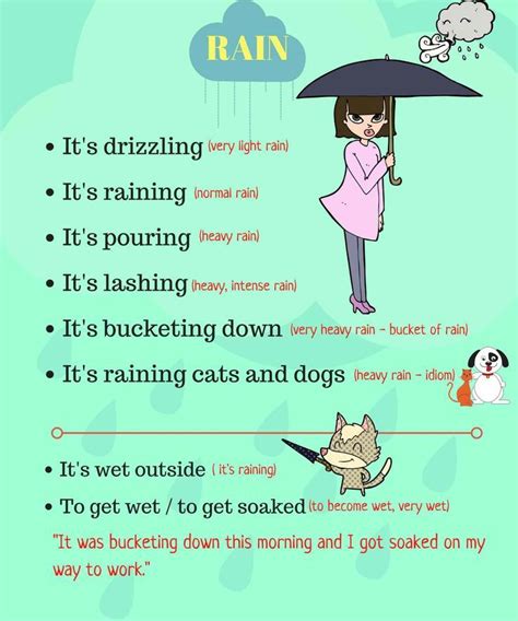 Useful List Of English Vocabulary Talking About Rain English