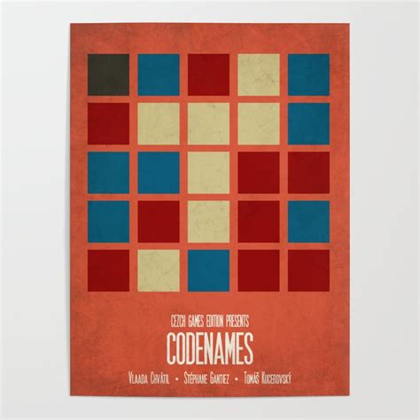 Codenames Red Minimalist Board Games 05b Poster By Itai Rosenbaum