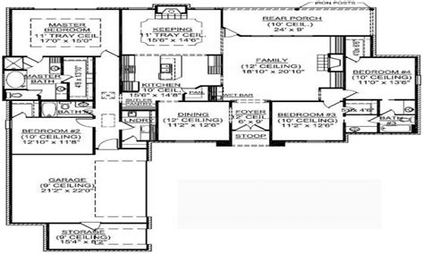The private master suite is. 4 Bedroom Single Family 4 Bedroom One Story House Plans ...