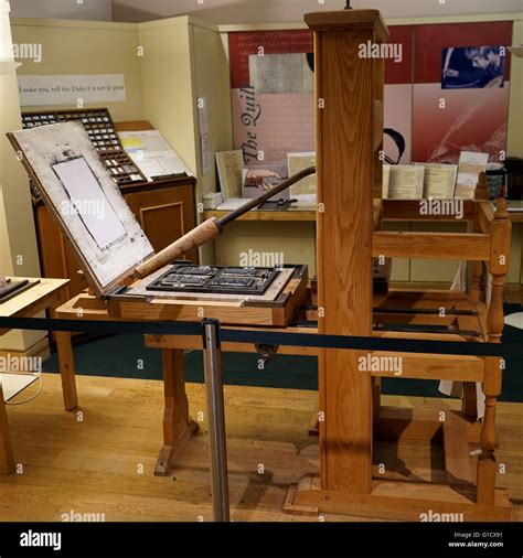 Reconstruction Of A 16th Century Printing Press Stock Photo Alamy
