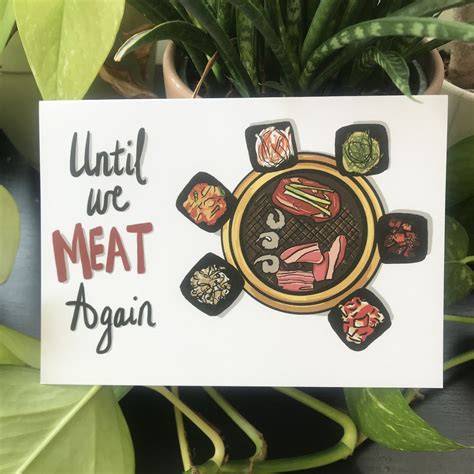 Until We Meat Again Greeting Card Etsy Uk