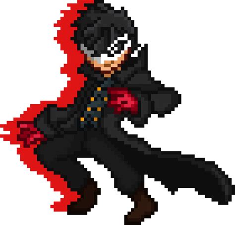 Joker Persona 5 Pixel Art Grid Persona 5 Logo Pixel Art Grid