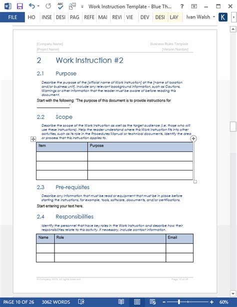 Step By Step Guide Template Word