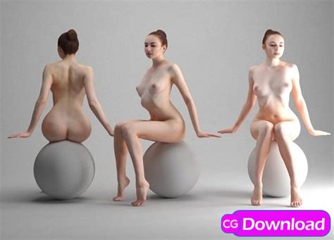Download Free D Templates Characters D Building And More Download Naked Girl Sitting