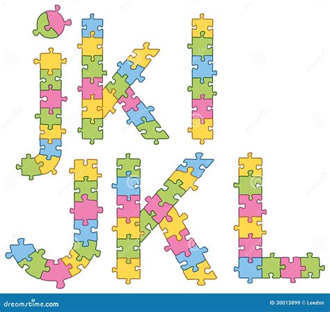 Puzzle Jigsaw Alphabet Letters Stock Vector Illustration Of Brain