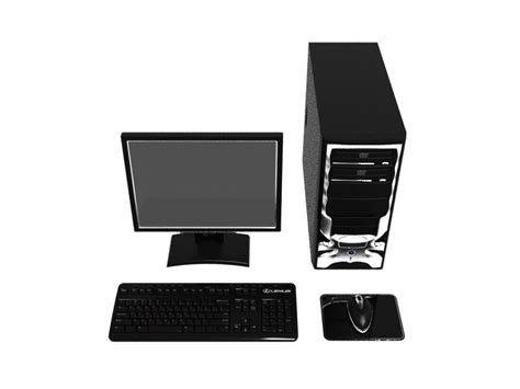 Desktop Computer Set 3d Model 3ds Max Files Free Download Cadnav