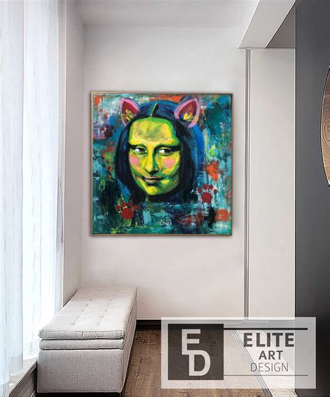 Large Abstract Mona Lisa Paintings On Canvas Colorful Pop Art Etsy