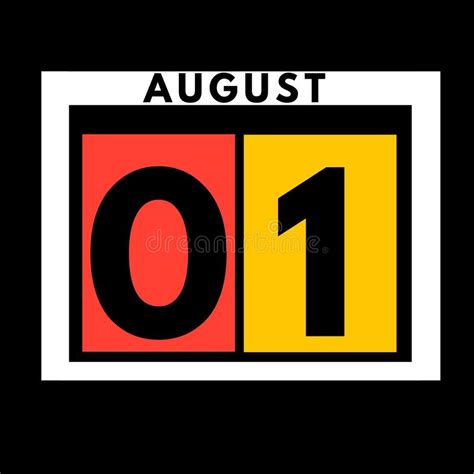 August 1 Colored Flat Daily Calendar Icon Date Day Month Calendar