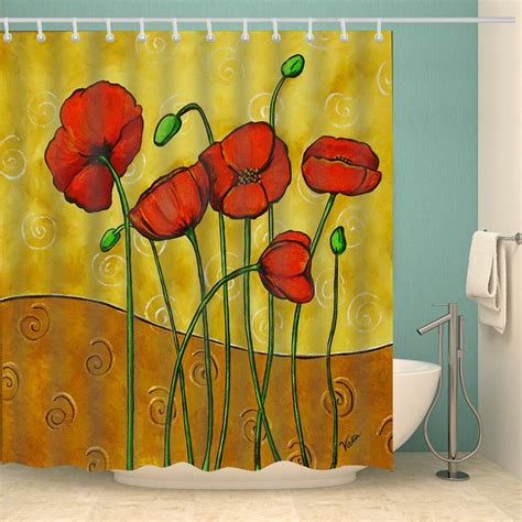 Order Impressionist Flower Red Poppy Shower Curtain From Brightroomy Now