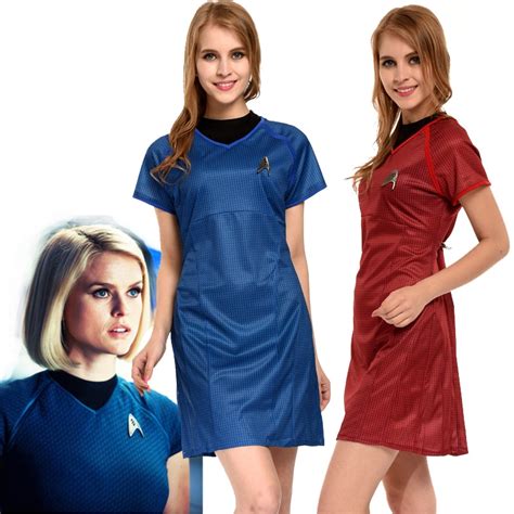 Star Trek Beyond Marcus Blue Women Shirt Summer Dresses Uniform Cosplay