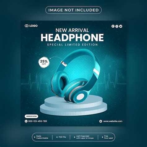 Premium Psd Headphone Brand Product Social Media Banner Design Template