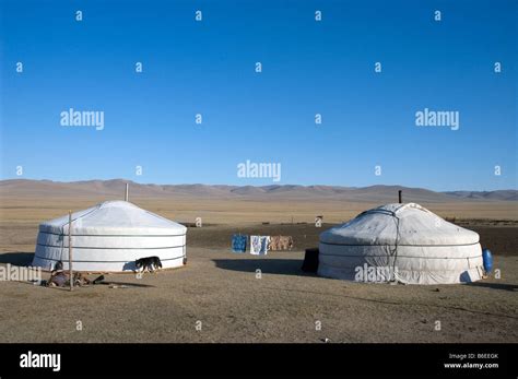 Mongolia Life On The Steppes Traditional Ger Houses 2007 Stock Photo