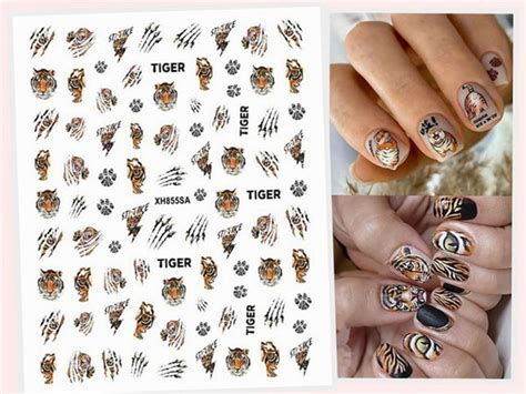 Tiger Print Nail Art Tiger Scratch Claw Scars Lion Leopard Bee Etsy