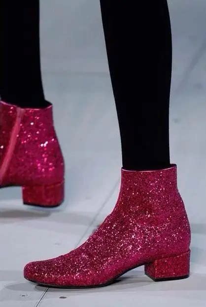 Hot Pink Bling Glitter Women Fashion Ankle Boots Round Toe Ladies Zipper Martin Boots Low Heel