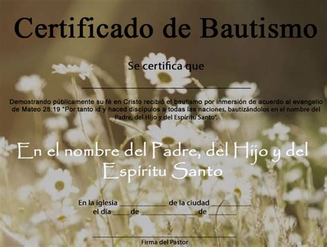 Certificado De Bautismo Todo Certificados