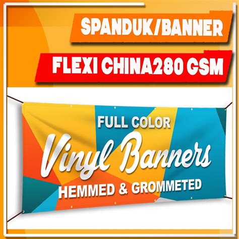 Cetak Spanduk Banner Backdrop Background Bahan Flexi China 280 Gsm