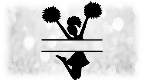 Sports Clipart Black Cheerleader Silhouette Jumping In The Etsy Uk