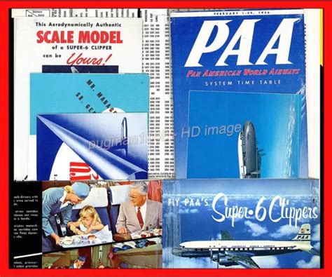 Pan American World Airways 1956 Airline Timetable Schedule7 Piece