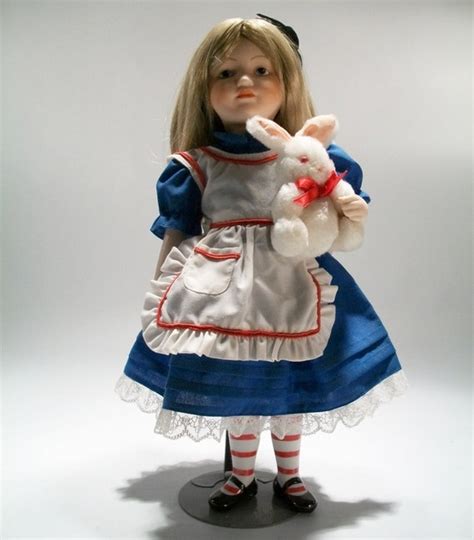 1988 Alice In Wonderland Porcelain Doll With Flocked White Etsy