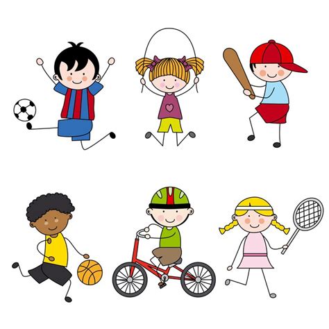 4 juegos recreativos para niños. Fotomural Conjunto de vectores iconos de deporte de ...