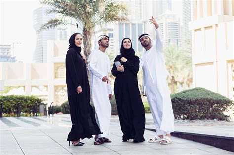 Uae Nations In Traditional Dress Dubai United Arab Emirates Stock Photo