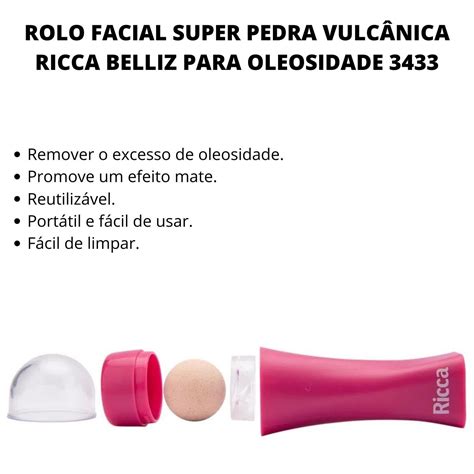 ROLO FACIAL SUPER PEDRA VULCÂNICA RICCA BELLIZ PARA OLEOSIDADE 3433