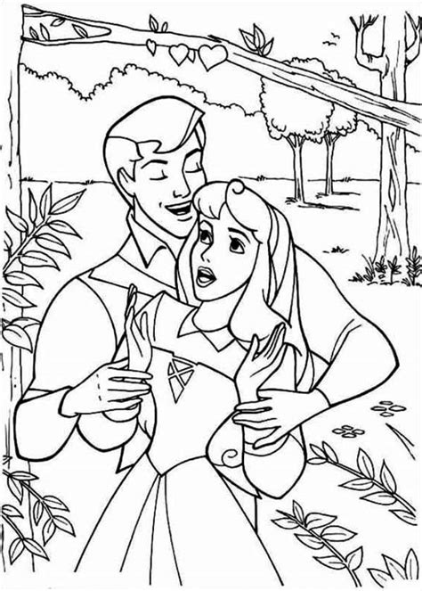Walt дисней coloring page of princess aurora and prince phillip from sleeping beauty (1959). Princess Aurora And Prince Phillip Sing Together Coloring ...