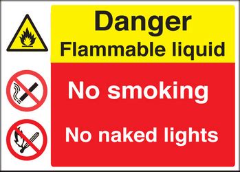Flammable Liquid No Smoking Naked Lights Sign