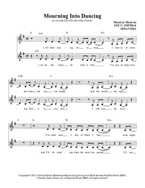 Mourning Into Dancing Sheet Music Pdf Daywind Music Praisecharts