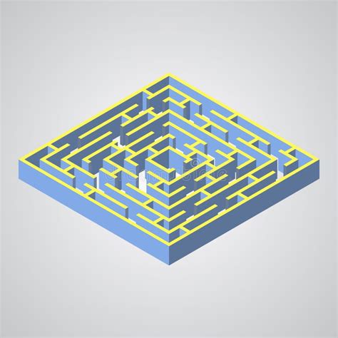 Vector Illustration Of Mazeisometric Labyrinth Stock Vector