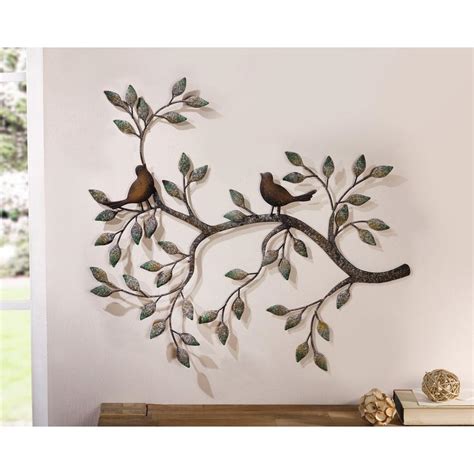 24 In X 185 In Metal Branches W Birds And Leaves Decorative Wall