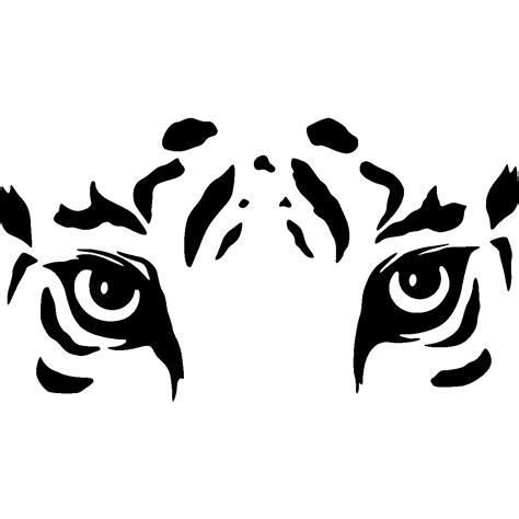 Tiger Eyes Silhouette Sketch Coloring Page