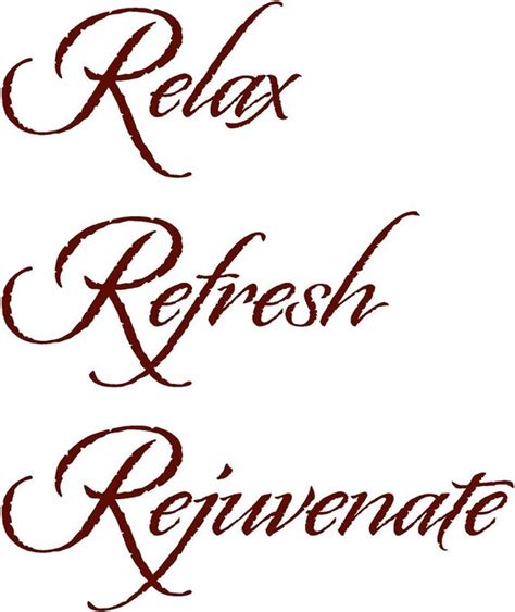 Relax Refresh Rejuvenate Vinyl Lettering Wall Words Graphics Etsy