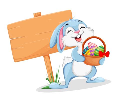 Premium Vector Funny Easter Bunny Cartoon Character