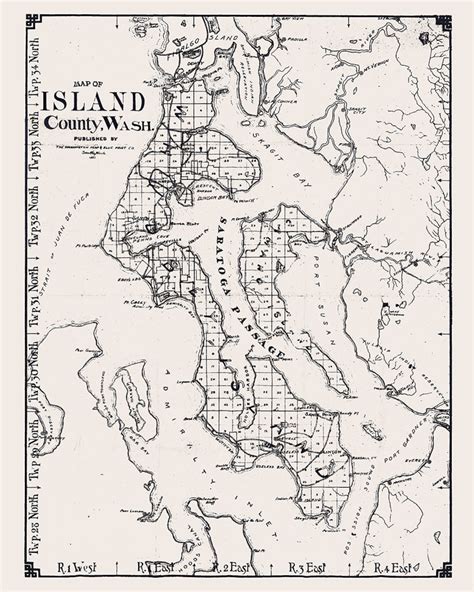 1892 Map Of Island County Washington Etsy