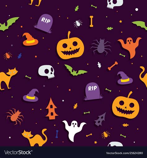 Halloween Pattern Seamless Background Royalty Free Vector