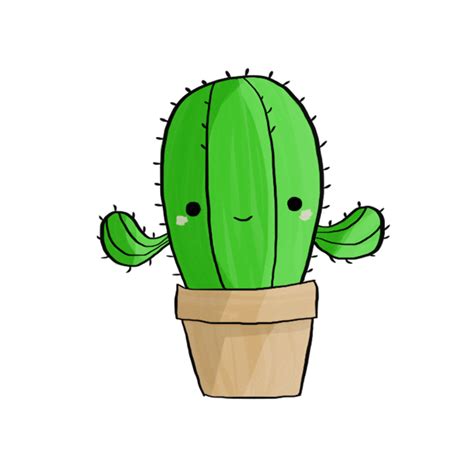 Kaktus Sticker Cactus Drawings Clipart Full Size Clipart