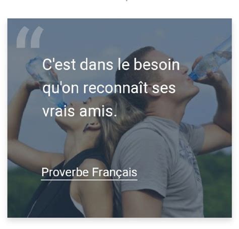Cest Dans Le Besoin Quon Reconnaît Ses Vrais Amis Proverbe Français France Incoming Call