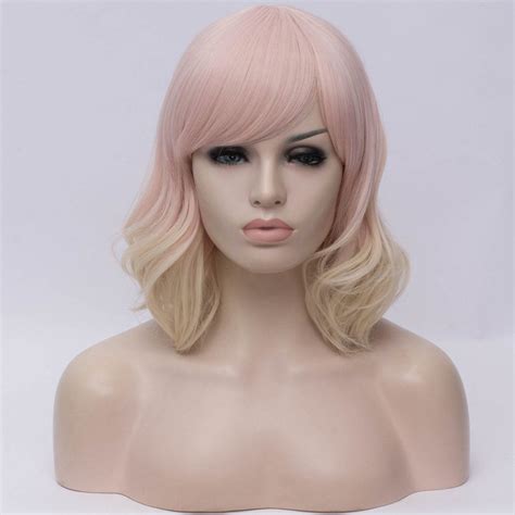 Natural Pinky Blonde Curly Side Fringe Wig By Smart Wigs Sydney Nsw