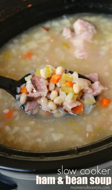 Easy Slow Cooker Ham And Bean Soup Recipe