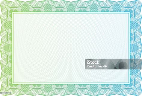 Blank Certificate With Green Border Stock Illustration Download Image