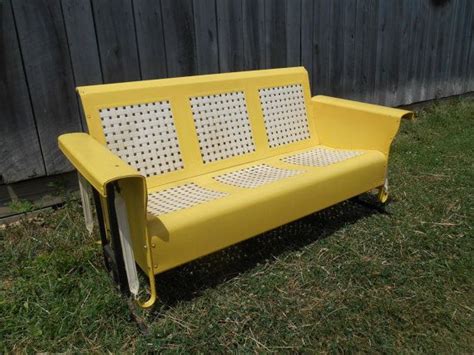Maybe you would like to learn more about one of these? Metal Porch Glider Lawn Furniture Yellow and White ...