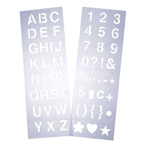 Arts Crafts Sewing Letter And Number Stencils 46Pcs Reusable Plastic