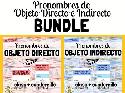 Direct And Indirect Object Pronouns Lessons Booklets Pronombres De Objeto Directo E