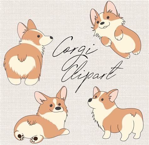 Corgi Clipart Set Svg Files For Cricut Png Clipart Dog Etsy