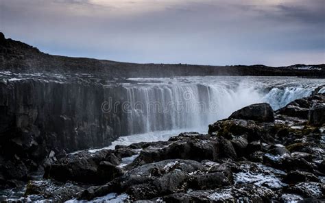 Selfoss Waterfall Northeast Iceland A Stunning Waterfall On A Rock