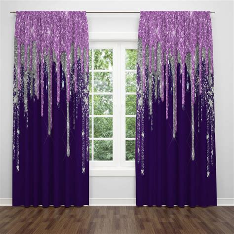 Purple Boho Window Curtains Etsy Purple Bedroom Decor Purple