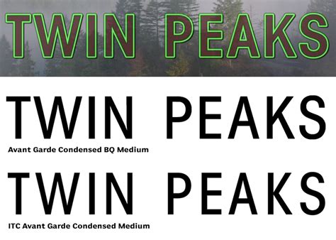 Twin Peaks Opening Titles Fonts In Use