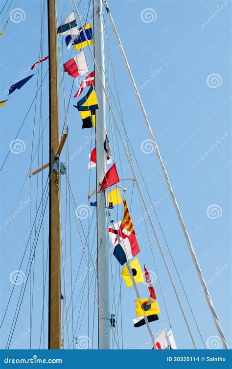 Flags On Yachts Mast Stock Photo Image Of Yachts Detail 20320114