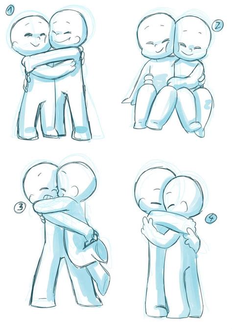 Chibi Anime Couple Hugging Drawing